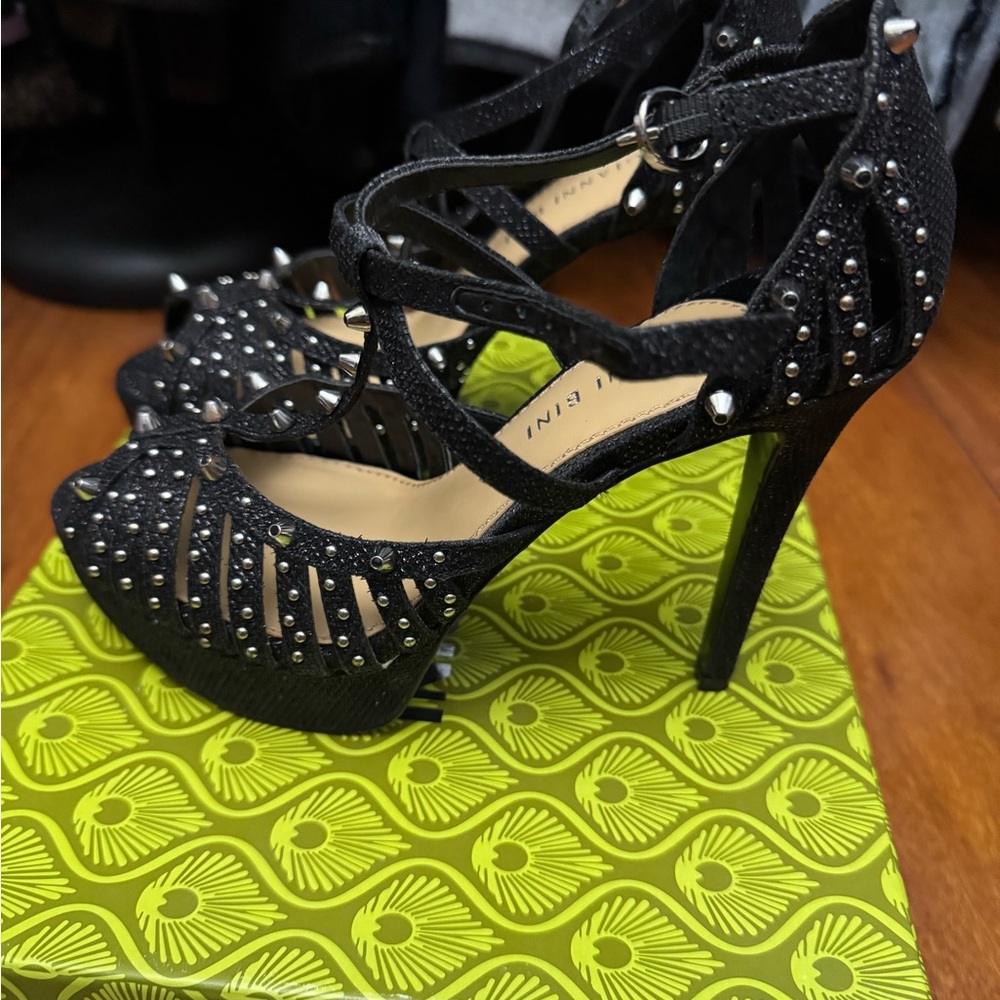 Gianni Bini Elegant Black Studded Heels